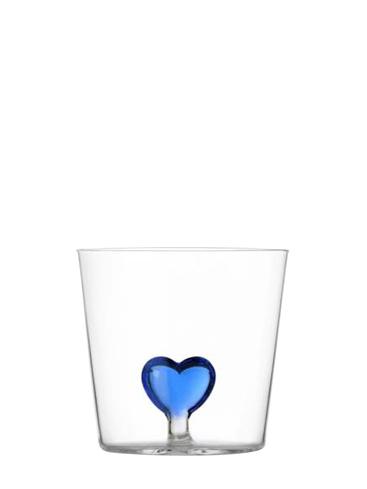 Heart water glass, blue, Cuore Collection