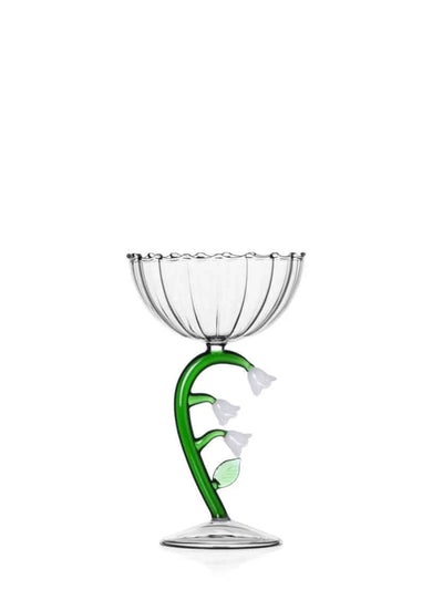 White flower champagne bowl, Botanica Collection