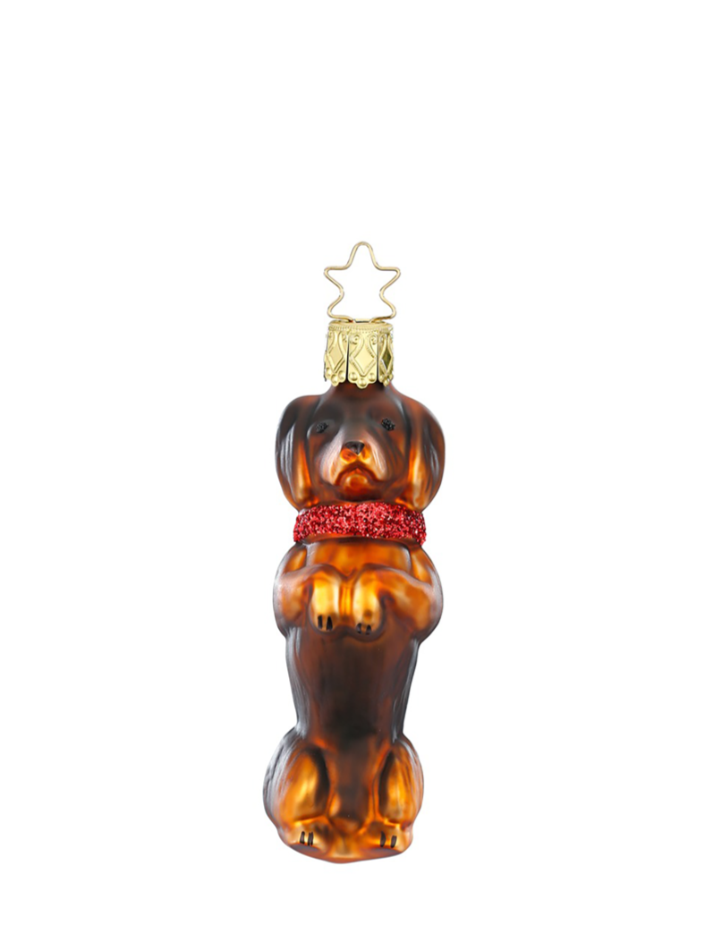 Dachshund glass ornament, dark (9,5cm)