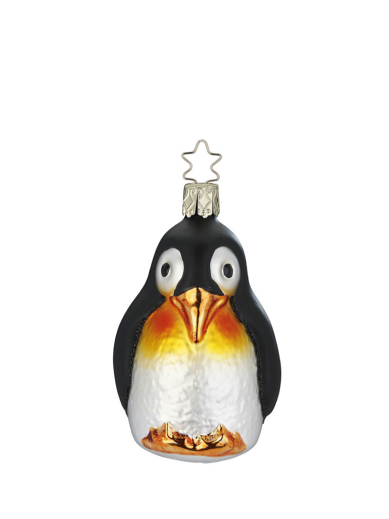 Emperor Penguin glass ornament, black/white (9cm)