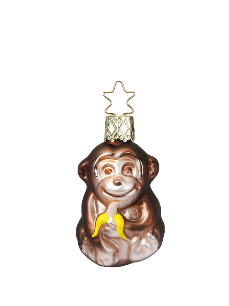 Tiny Monkey glass ornament, brown (5,5cm)