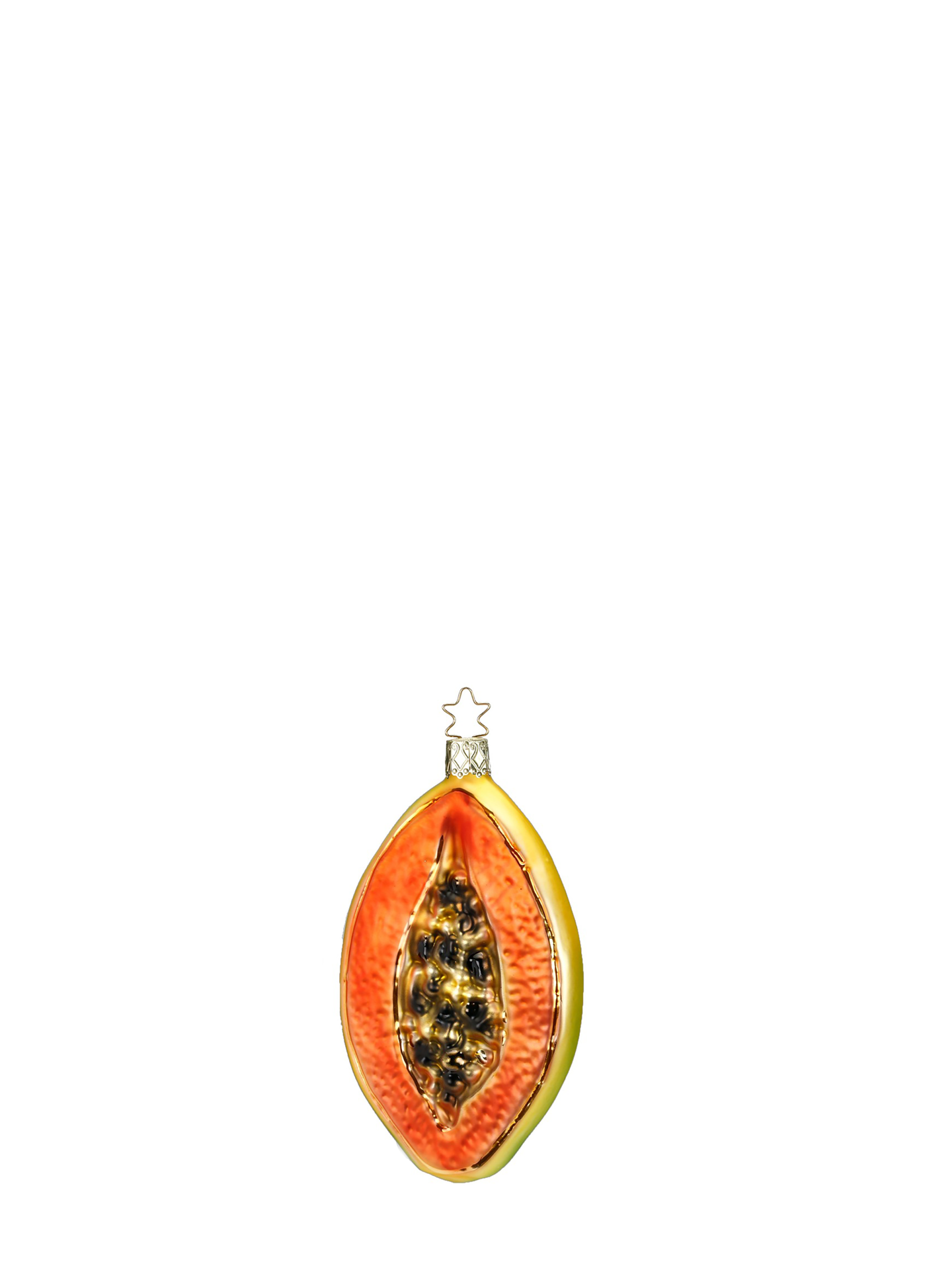 Papaya glass ornament, orange