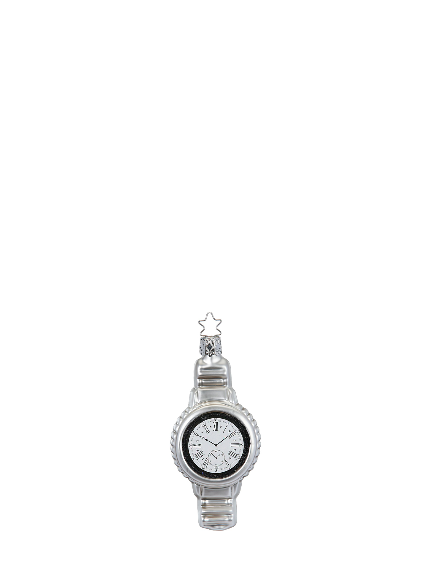 Wristwatch glass ornament, silver