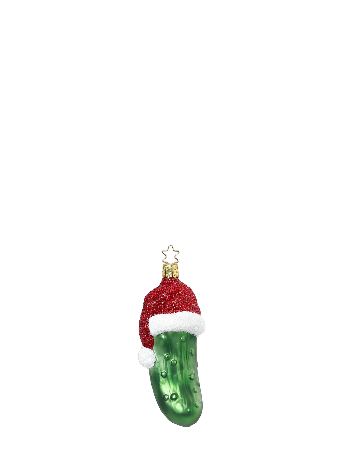 Merry Pickles glass ornament, green