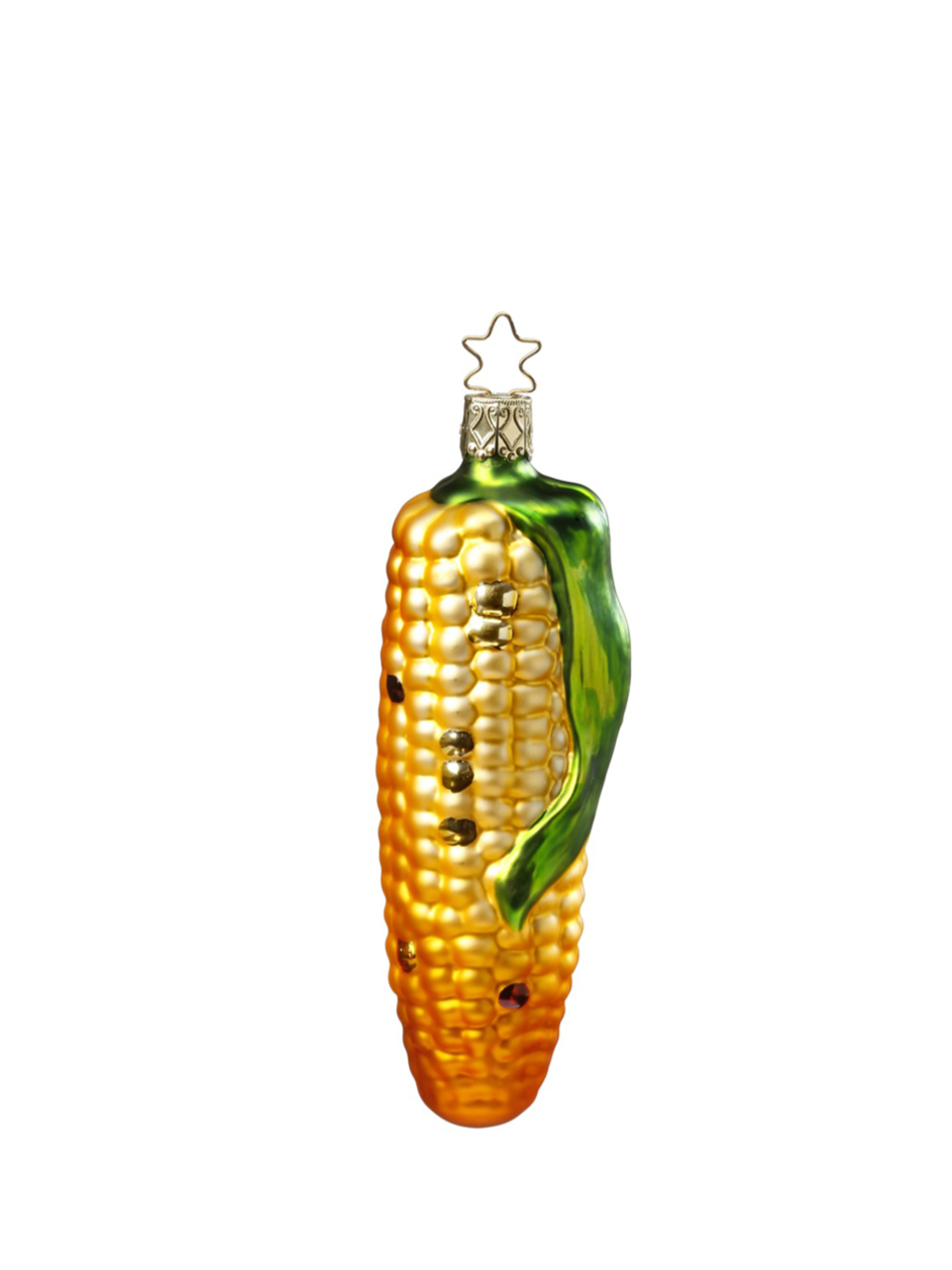 Cob of Corn glass ornament, yellow (12cm)