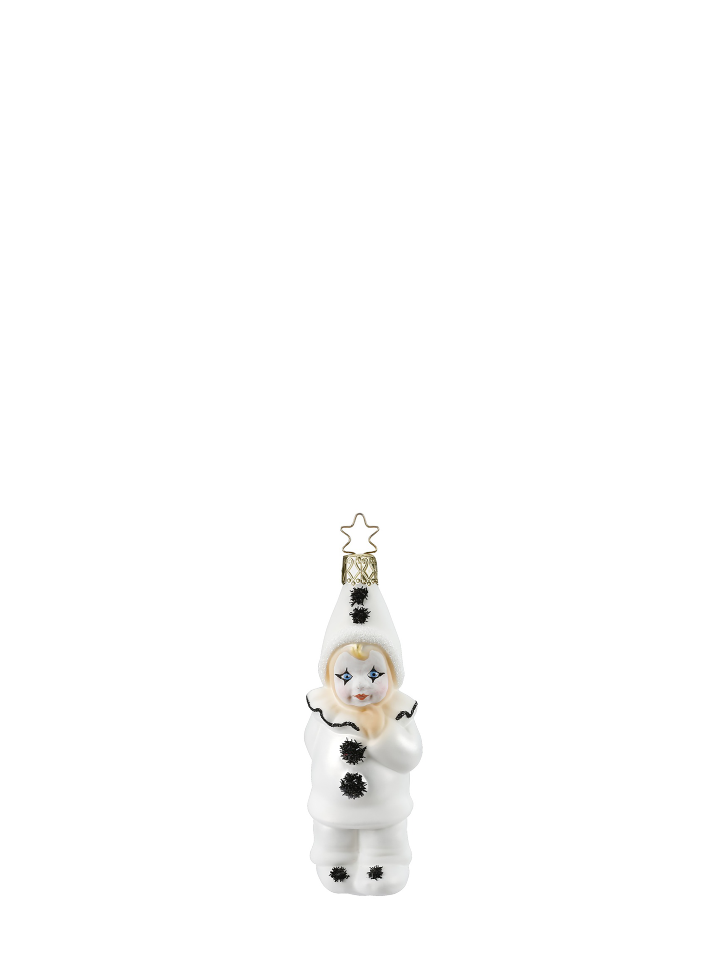 Pierrot glass ornament, white