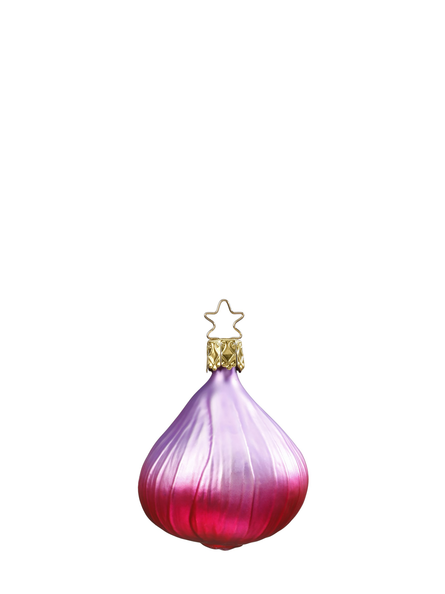 Red Onion Bulb glass ornament, pink