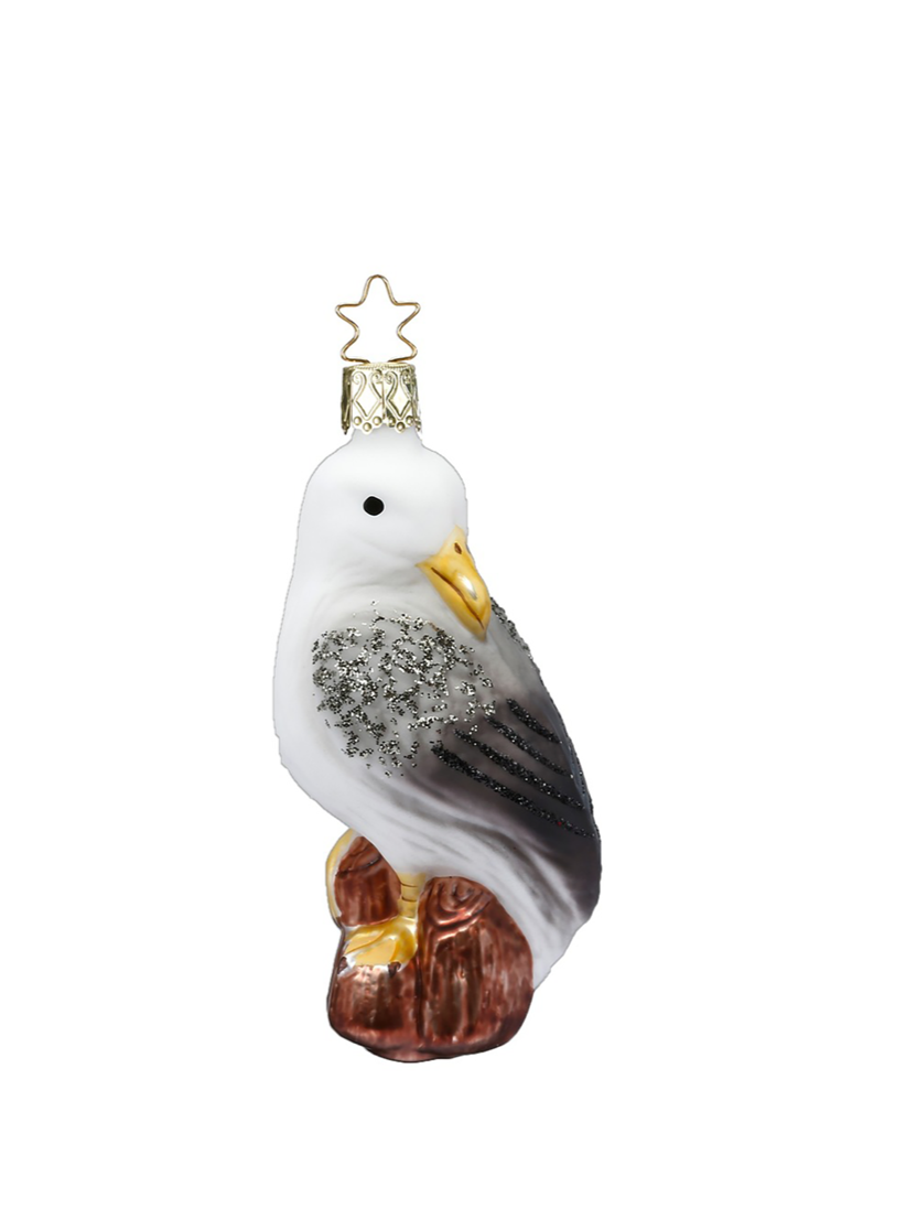 seagull glass ornament / lokki joulukoriste