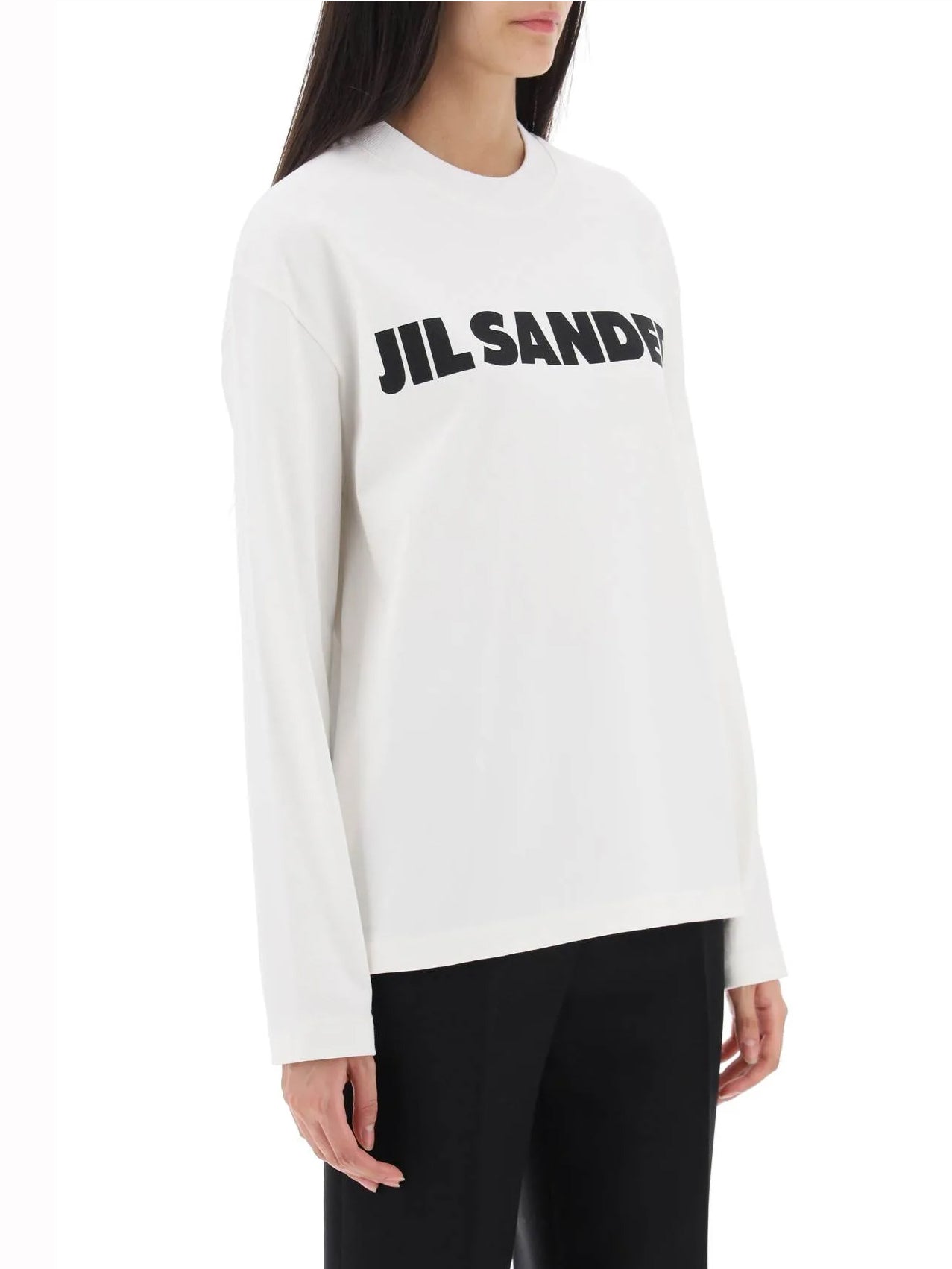 Logo t-shirt longsleeved, porcelain