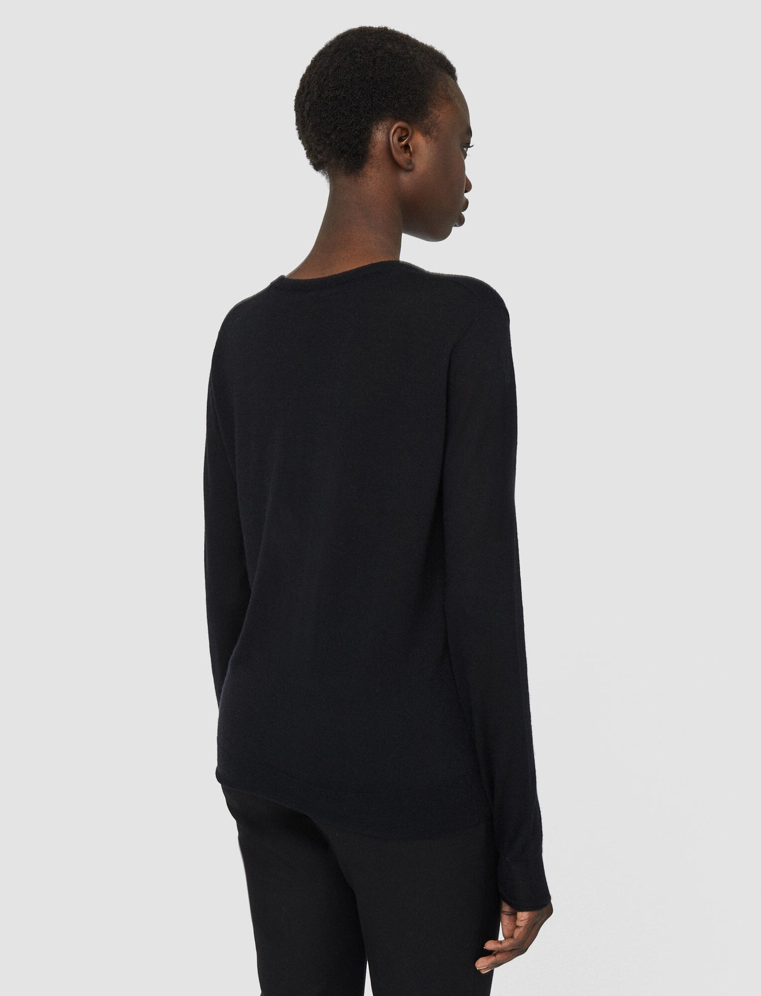 Cashair V-neck jumper, black