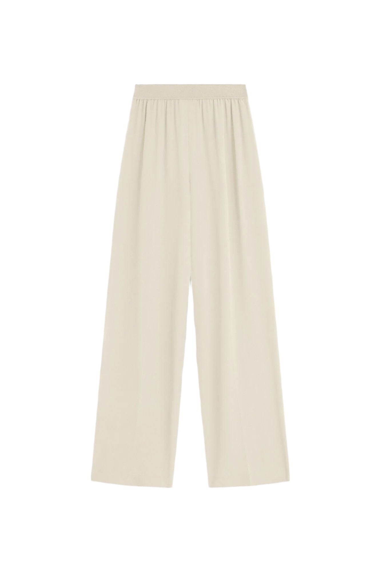 Silk Crepe de Soie Hulin Trousers, oat