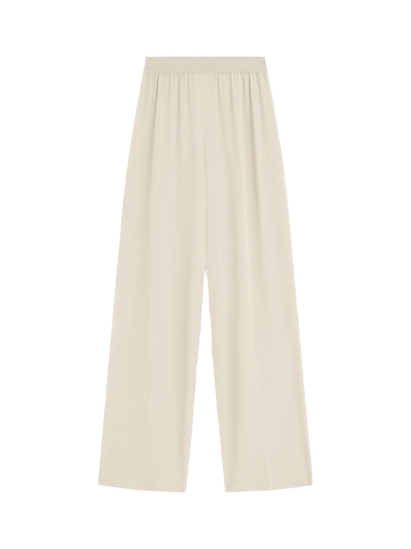 Silk Crepe de Soie Hulin Trousers, oat