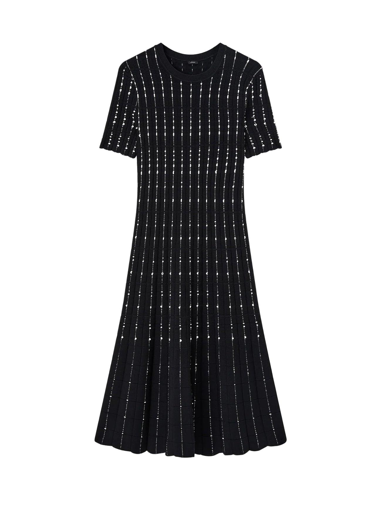 Fragmented Stripes knitted dress, black-white