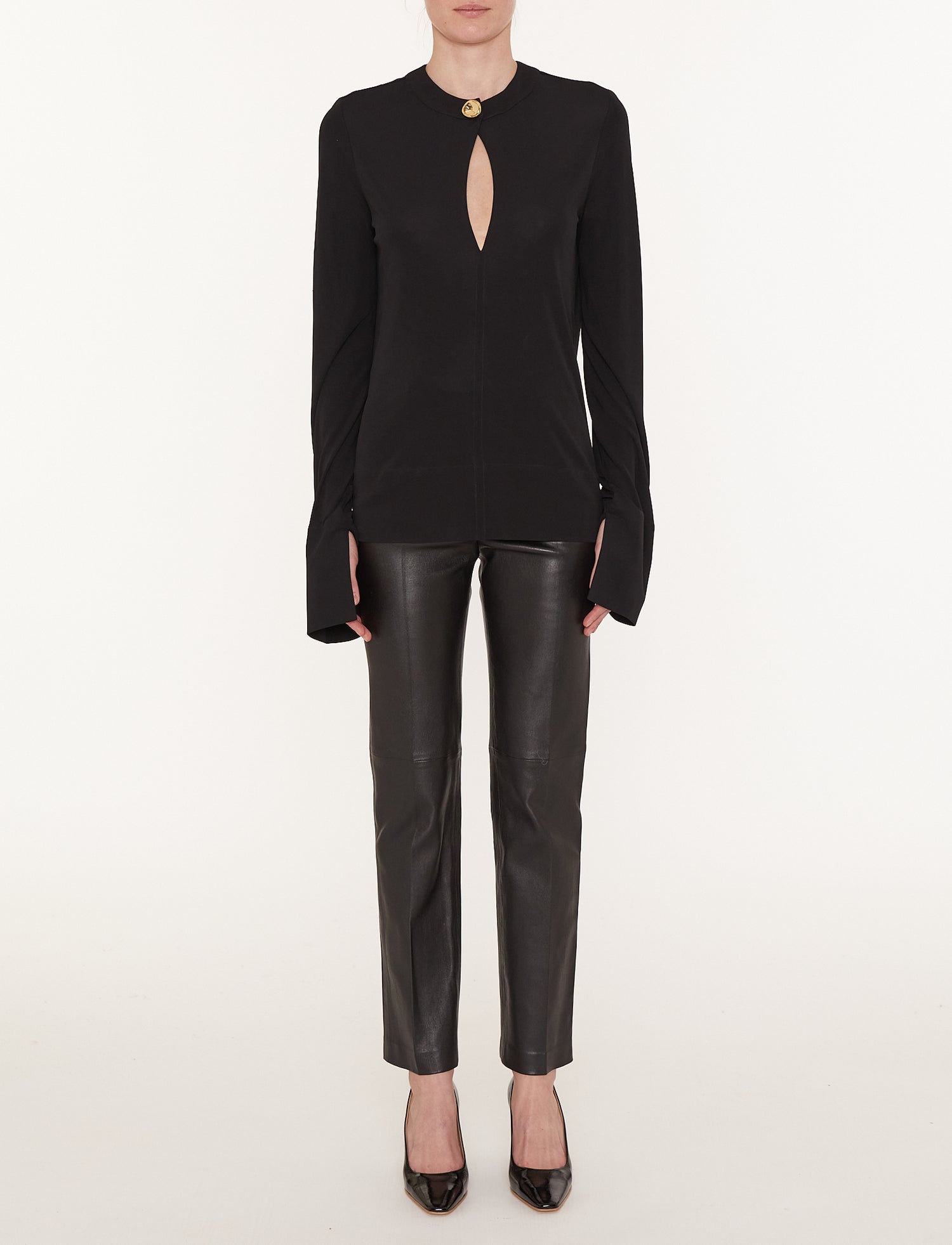 Fabiola top fluid jersey, black