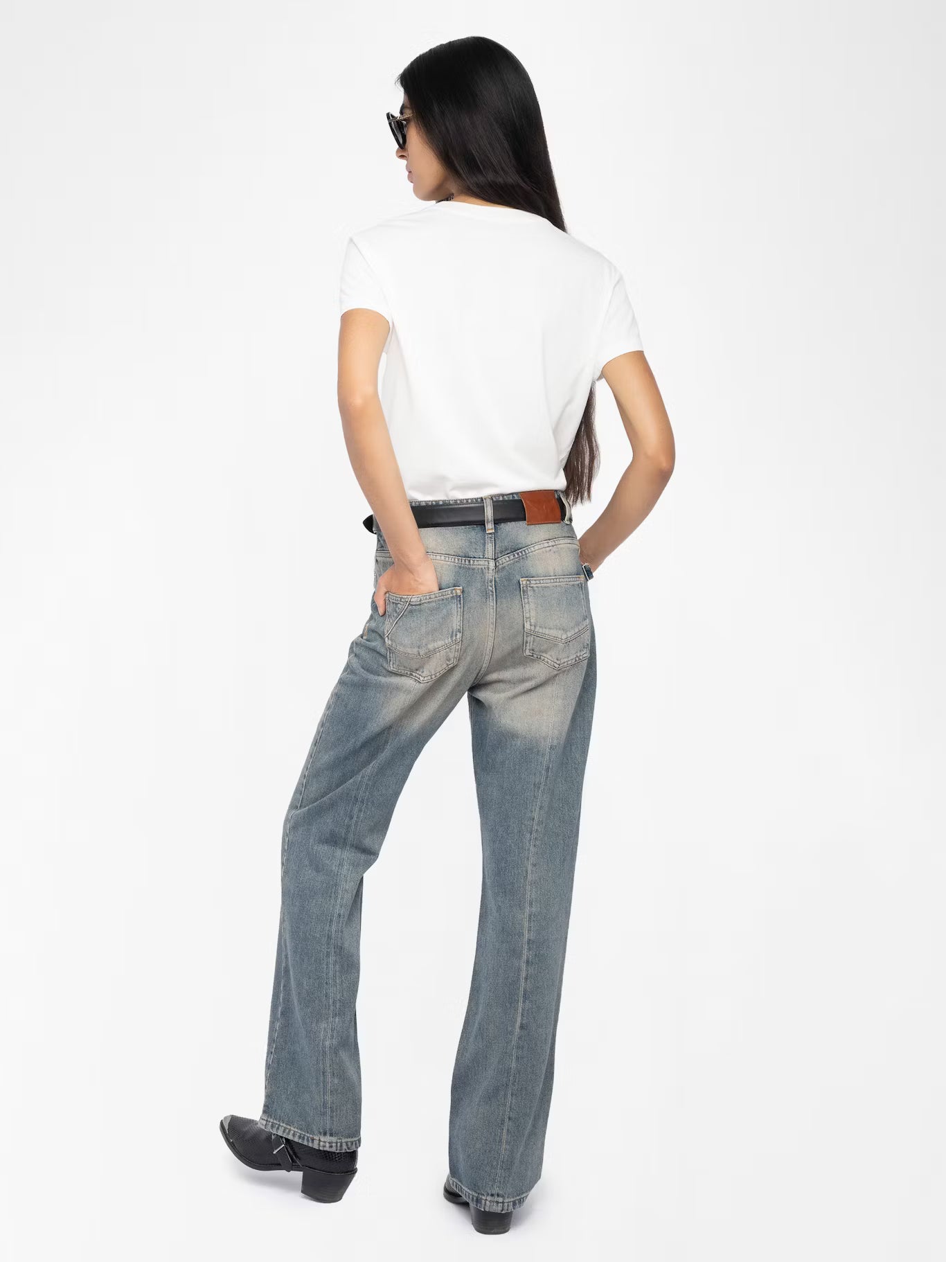 Strass embroidered T-shirt Walk, ecru