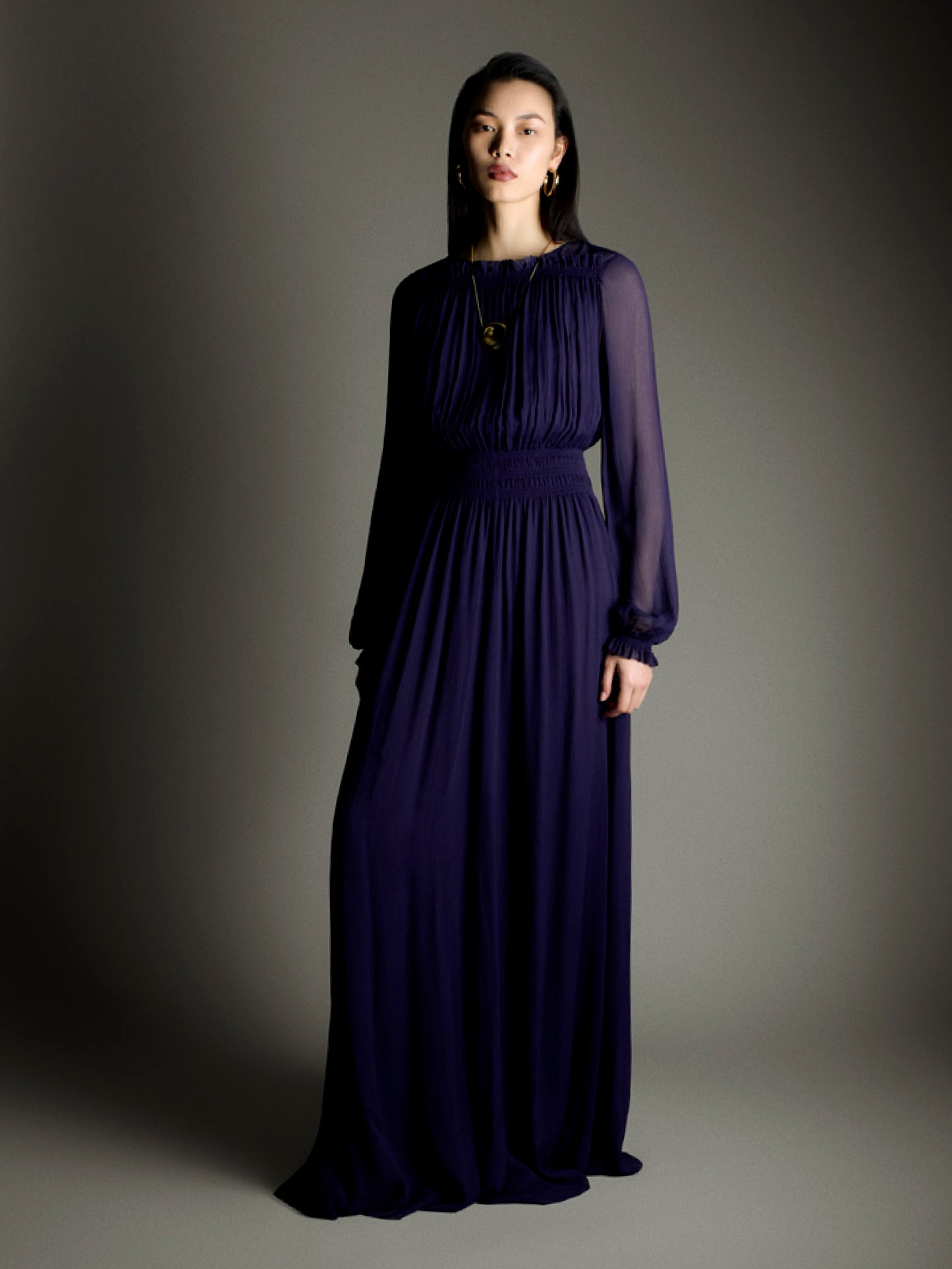 Olivia dress crinkle viscose, amethyst