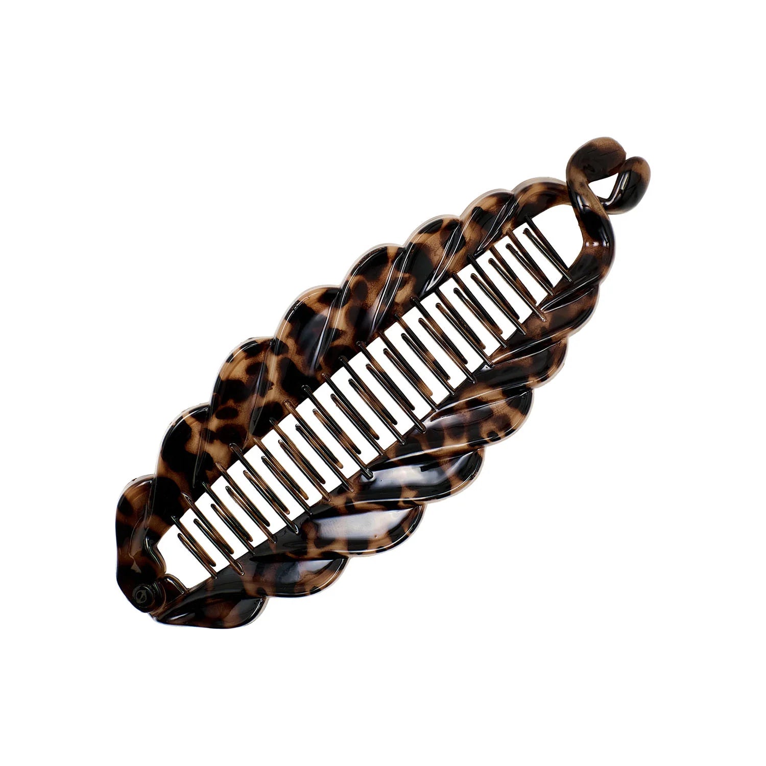 Amarante hair comb, white leo