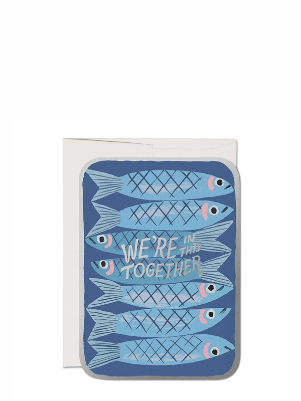 Sardines together in this, sympathy & encouragement card