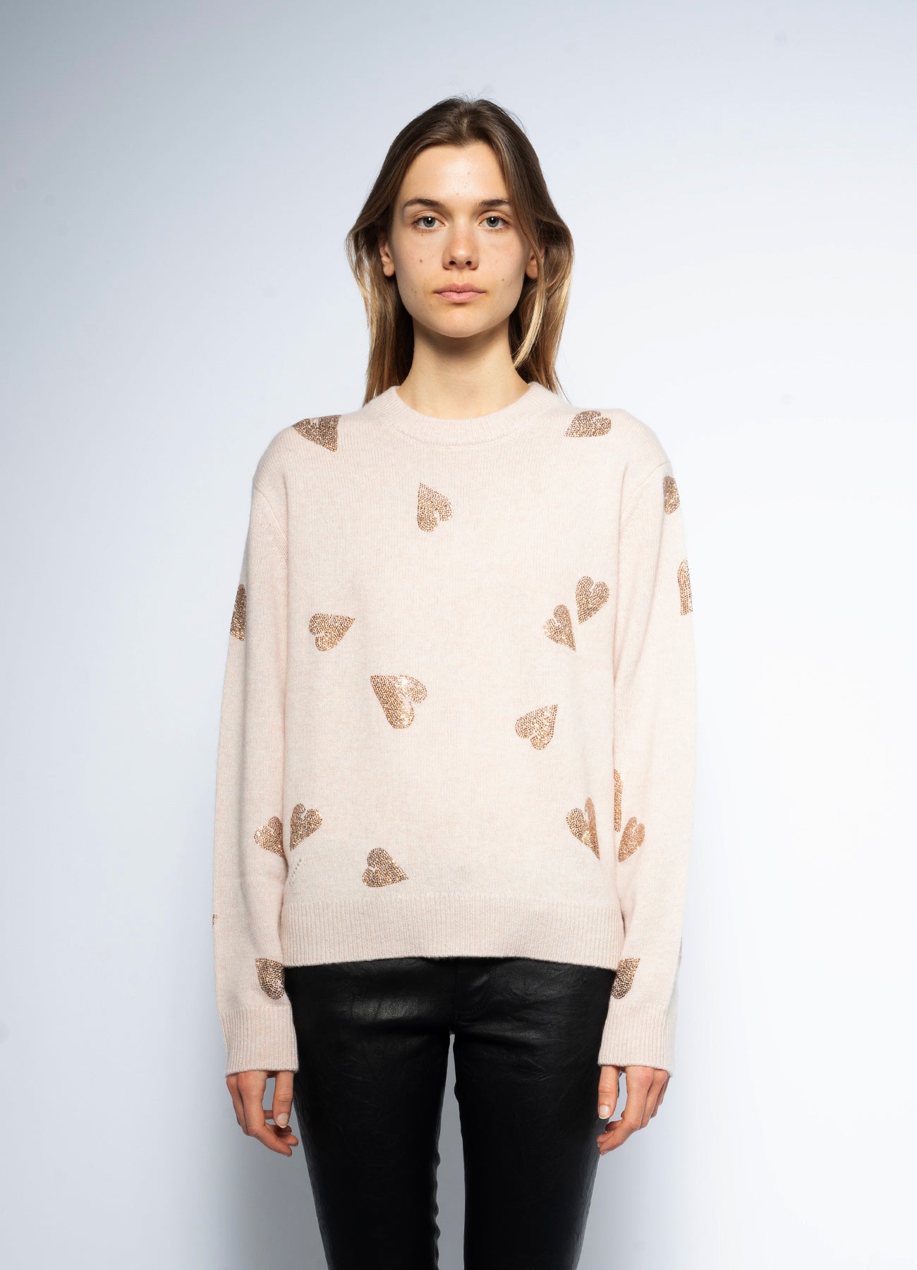 Pravis Ws Rain stras sweater, pearly