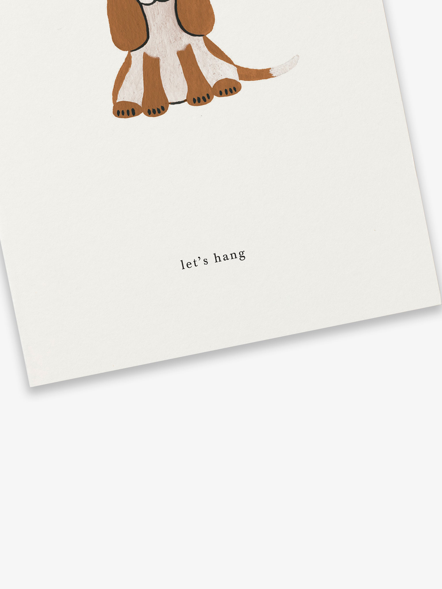 Basset hound card (let's hang) friendship card