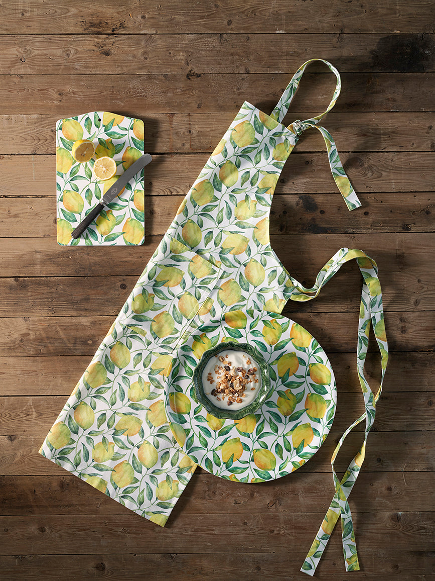 Lemon tree round wood tray (38cm)