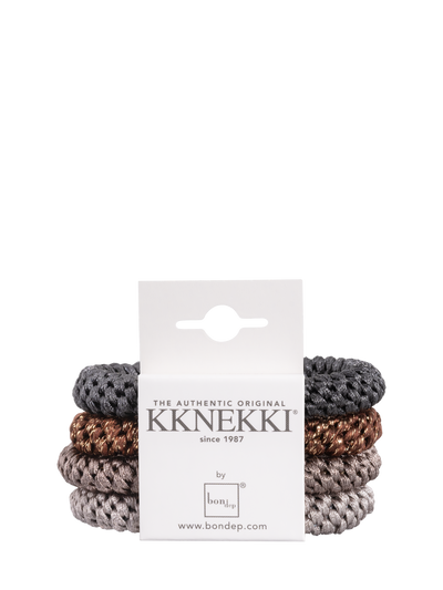 Kknekki Bundle 51, set of 4 hair ties, greys plus bronze