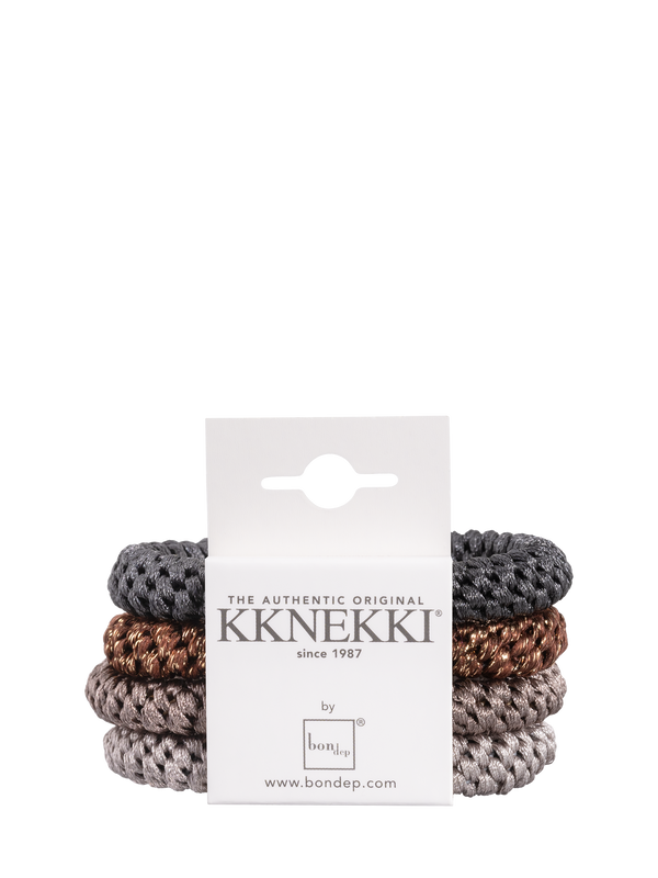Kknekki Bundle 51, set of 4 hair ties, greys plus bronze