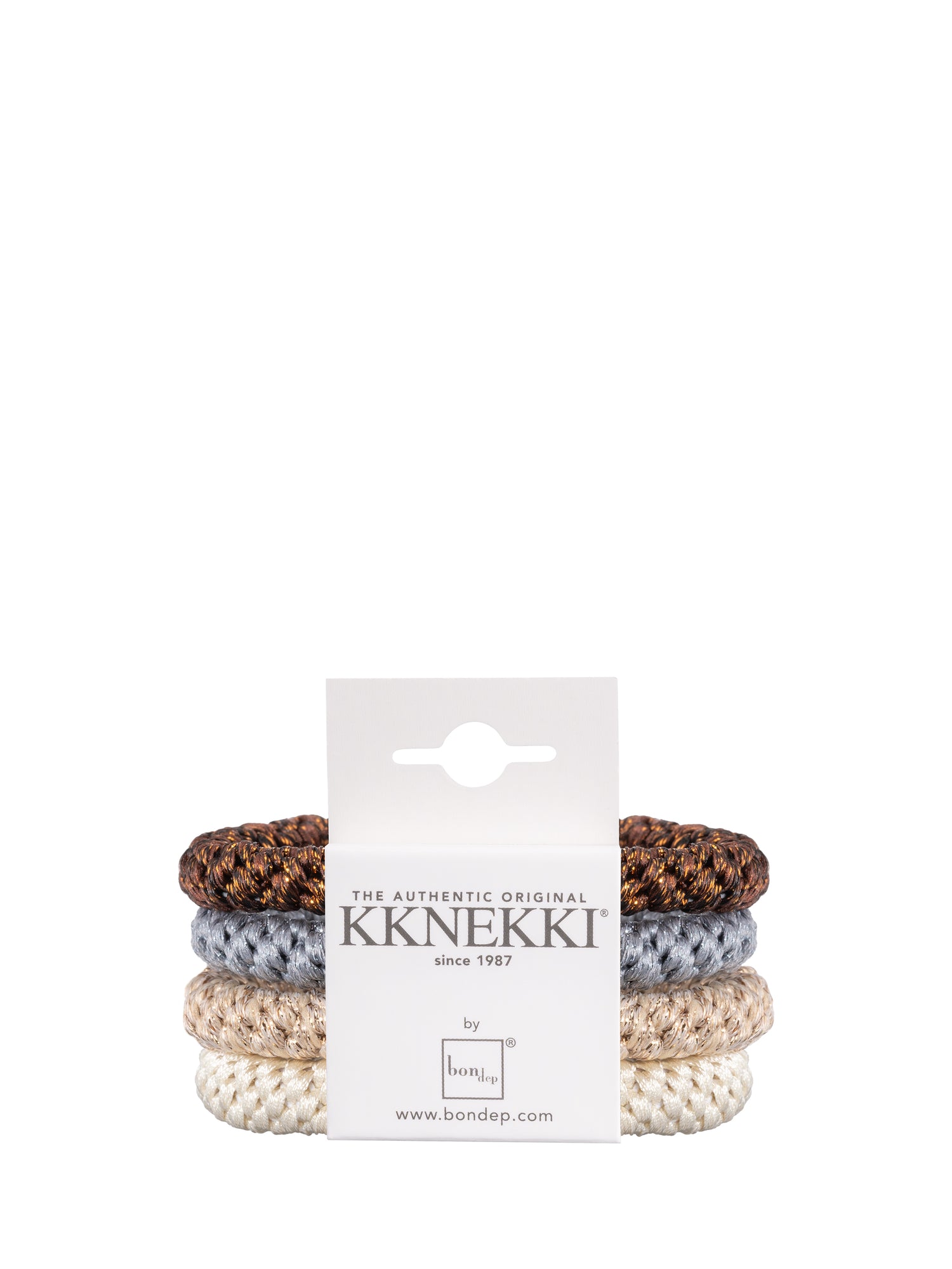 KKNEKKI Bundle 53, set of 4 hair ties, pastels with bronze