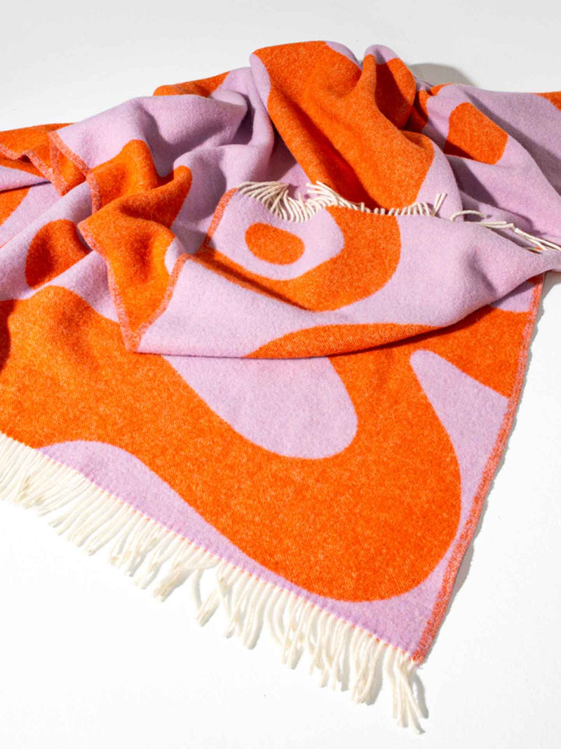 No. 8 wool blanket, orange/lilac
