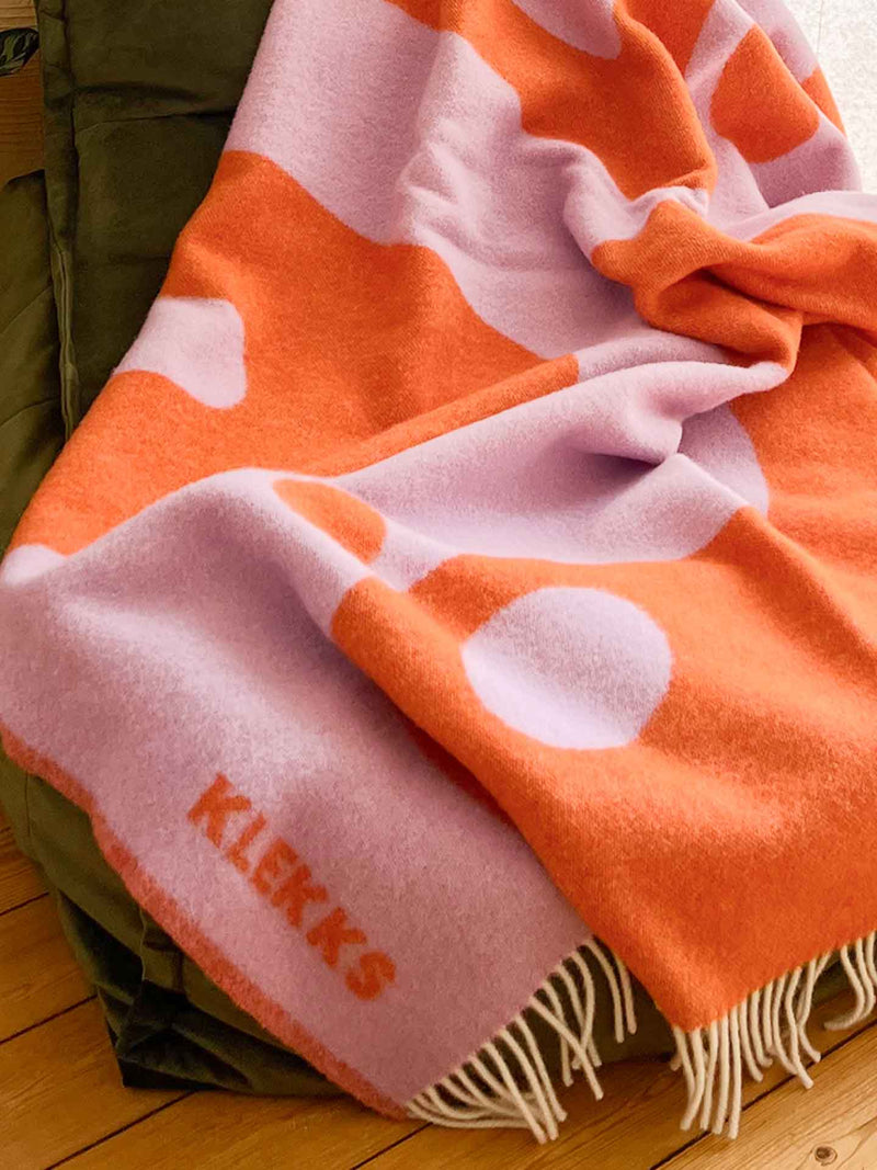 No. 8 wool blanket, orange/lilac