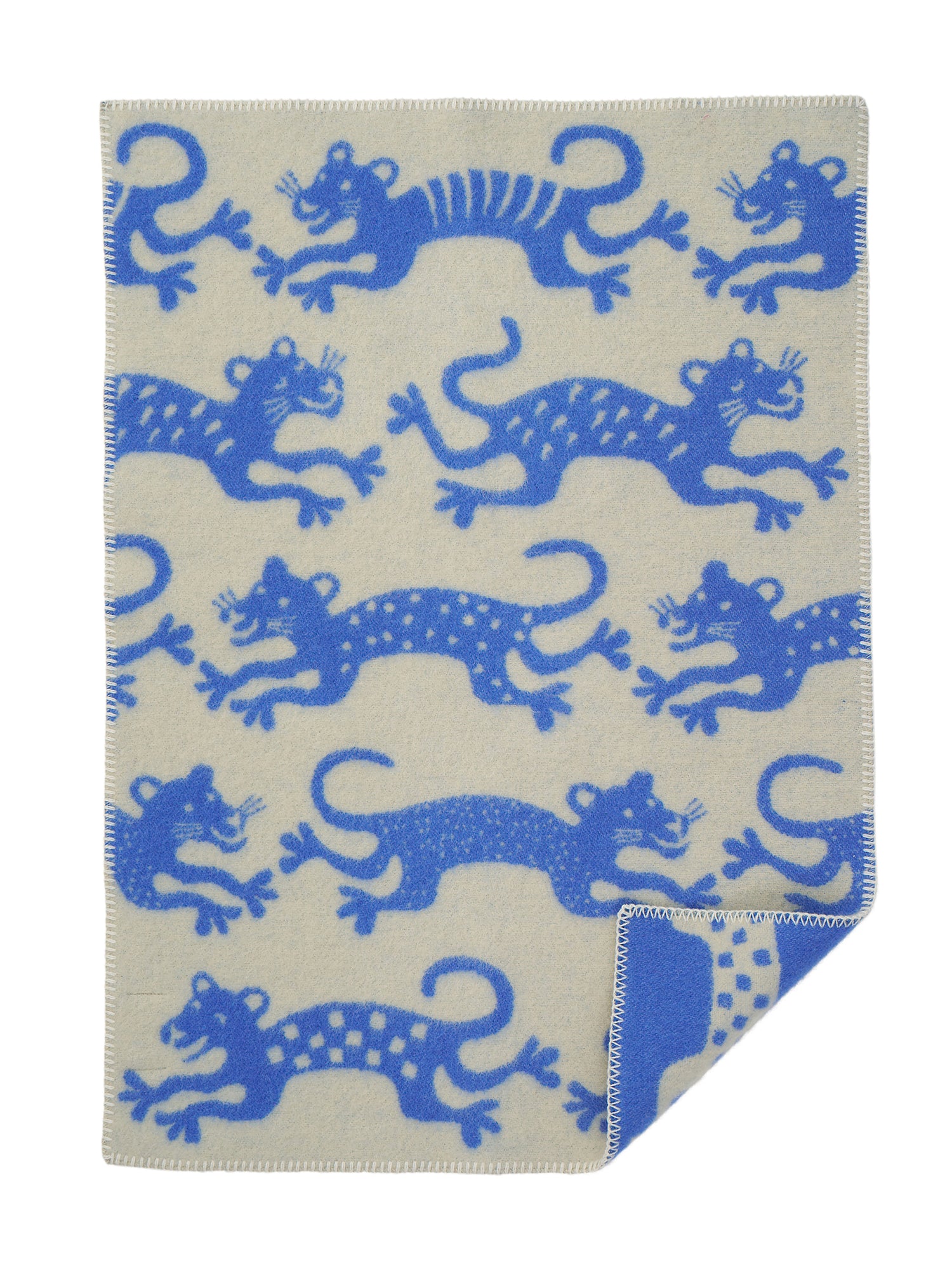 Jump baby wool blanket, blue-beige (65x90cm)