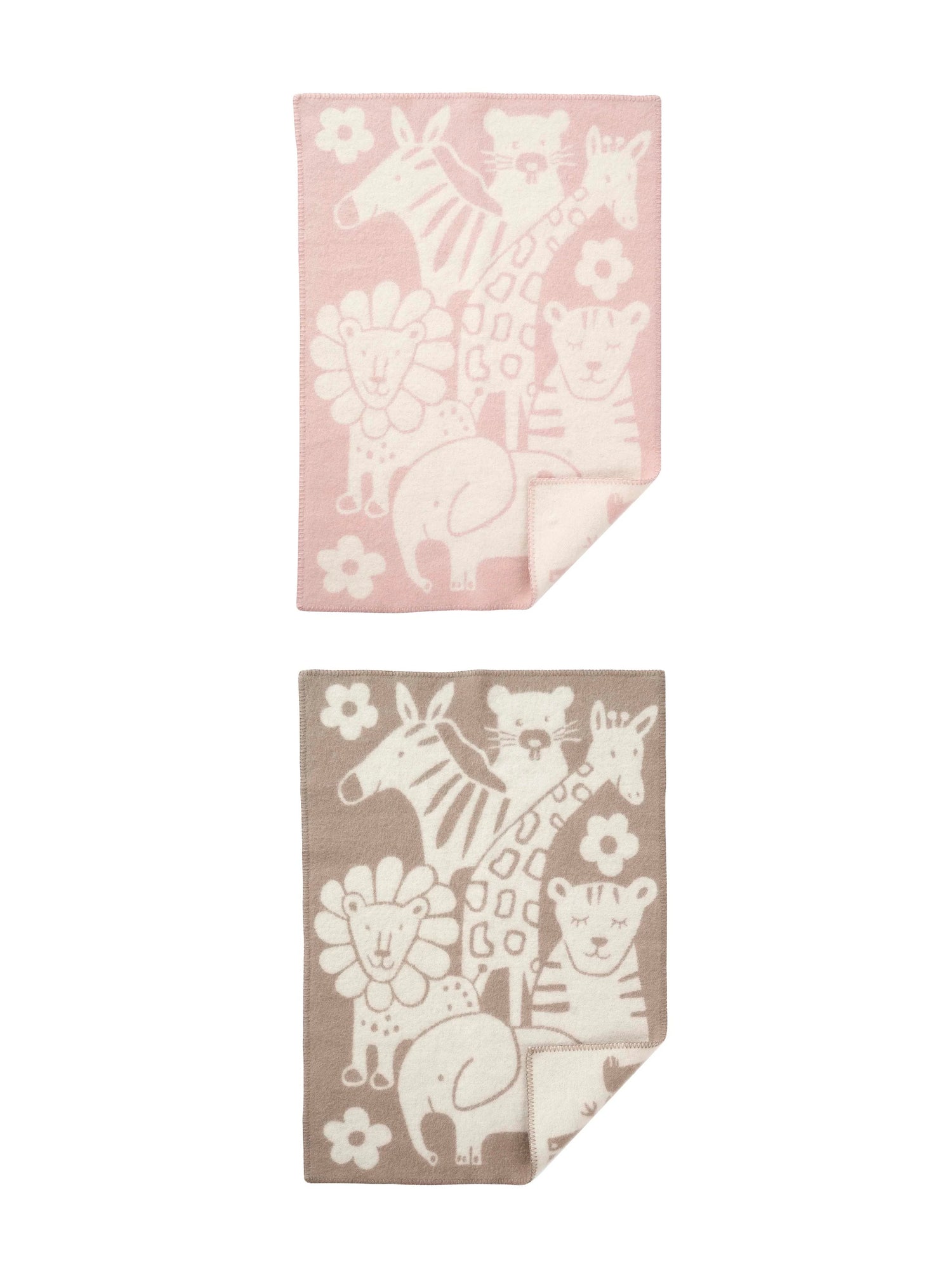 Picnic animals small wool blanket, 2 colour combos (65x90cm)