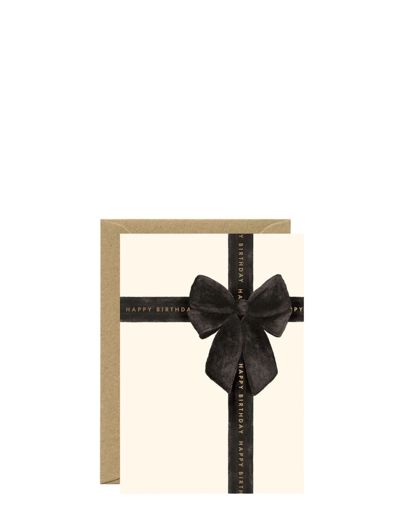 Black bow, birthday card