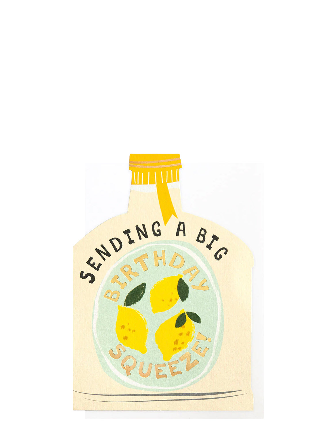 Bottle of lemon squeeze birthday card