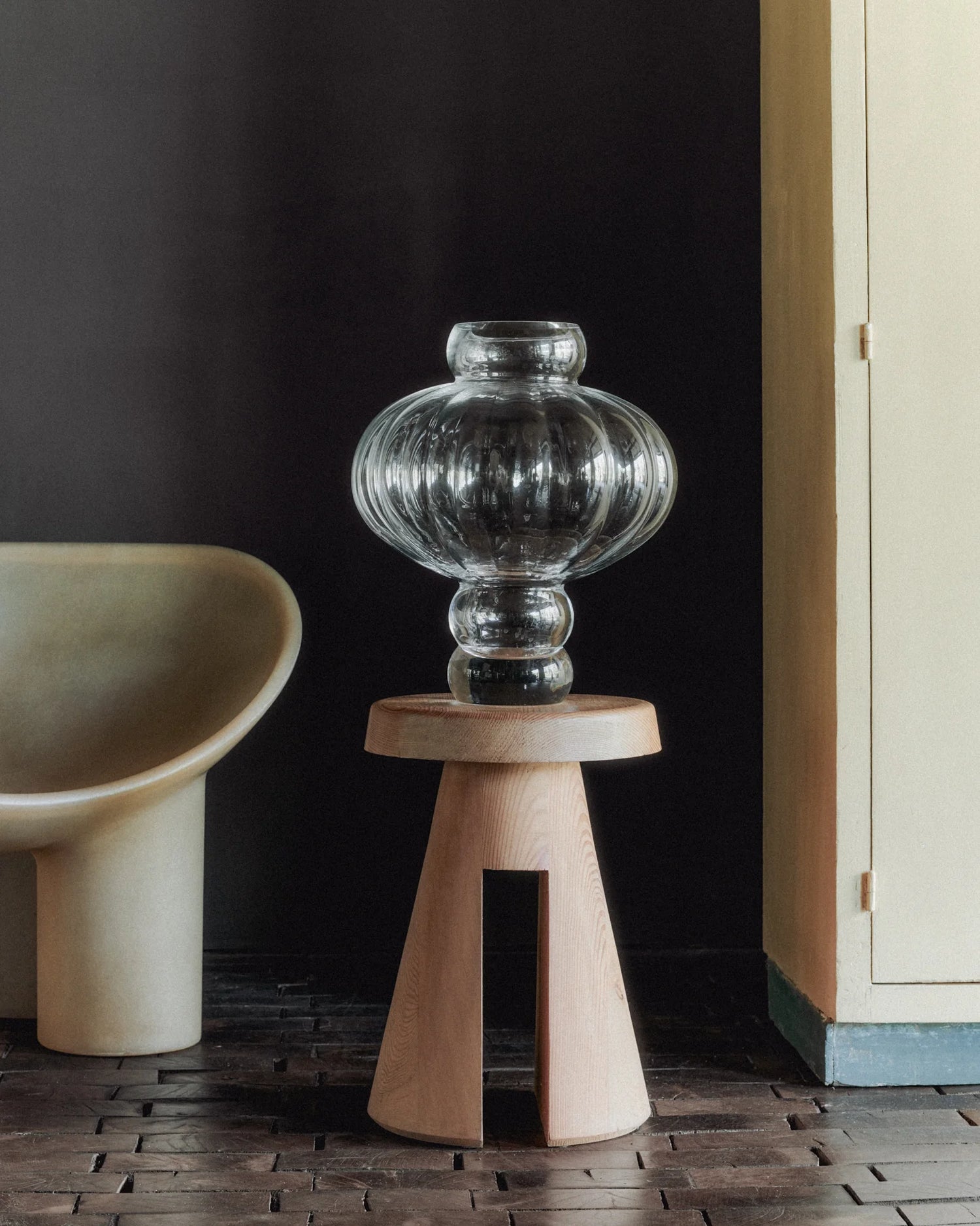 Balloon glass vase 08, clear (height 30cm)