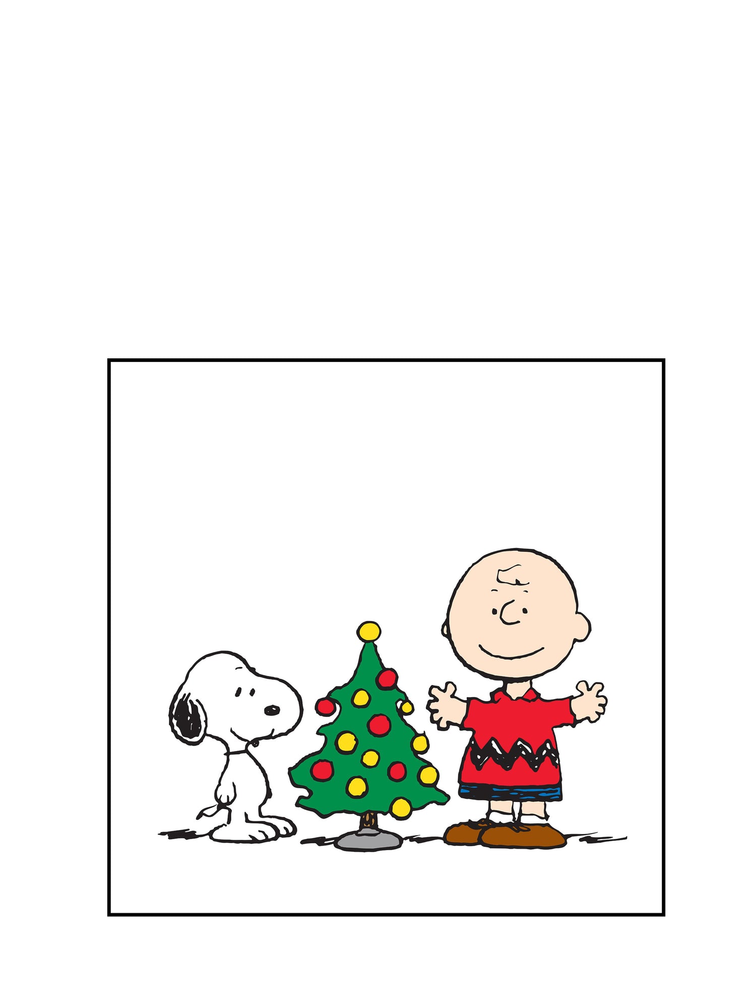 Christmas Snoopy little tree square Christmas Card