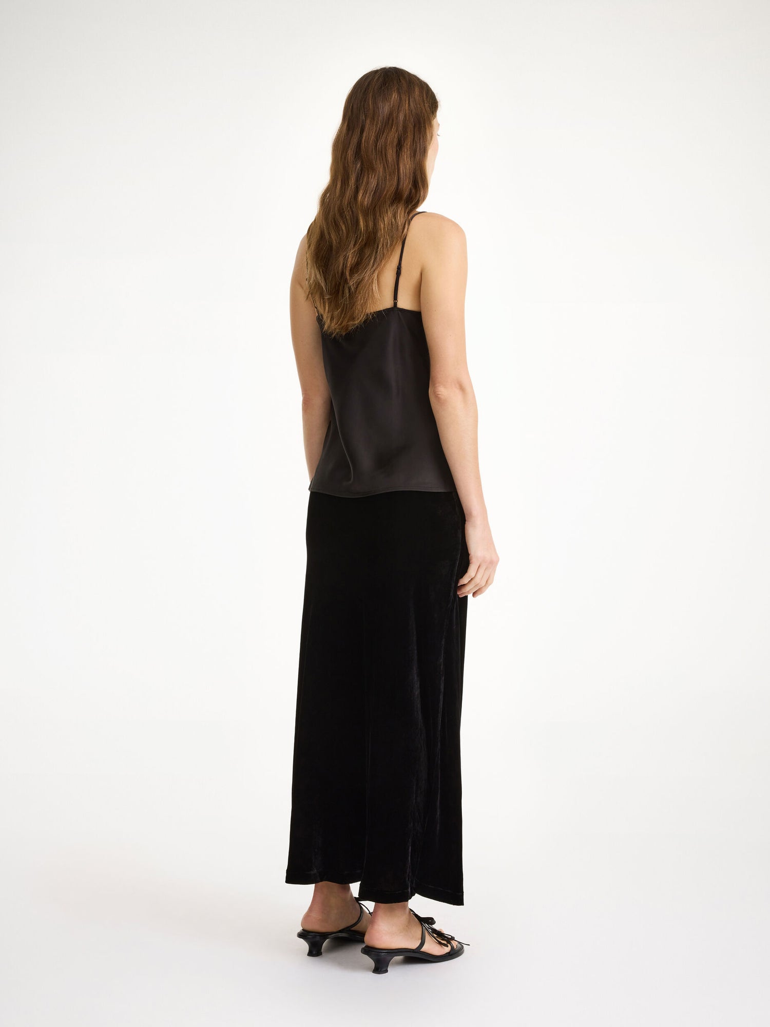 Leeba satin slip top, black