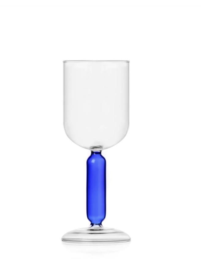 Light blue stemmed glass, Bloom collection