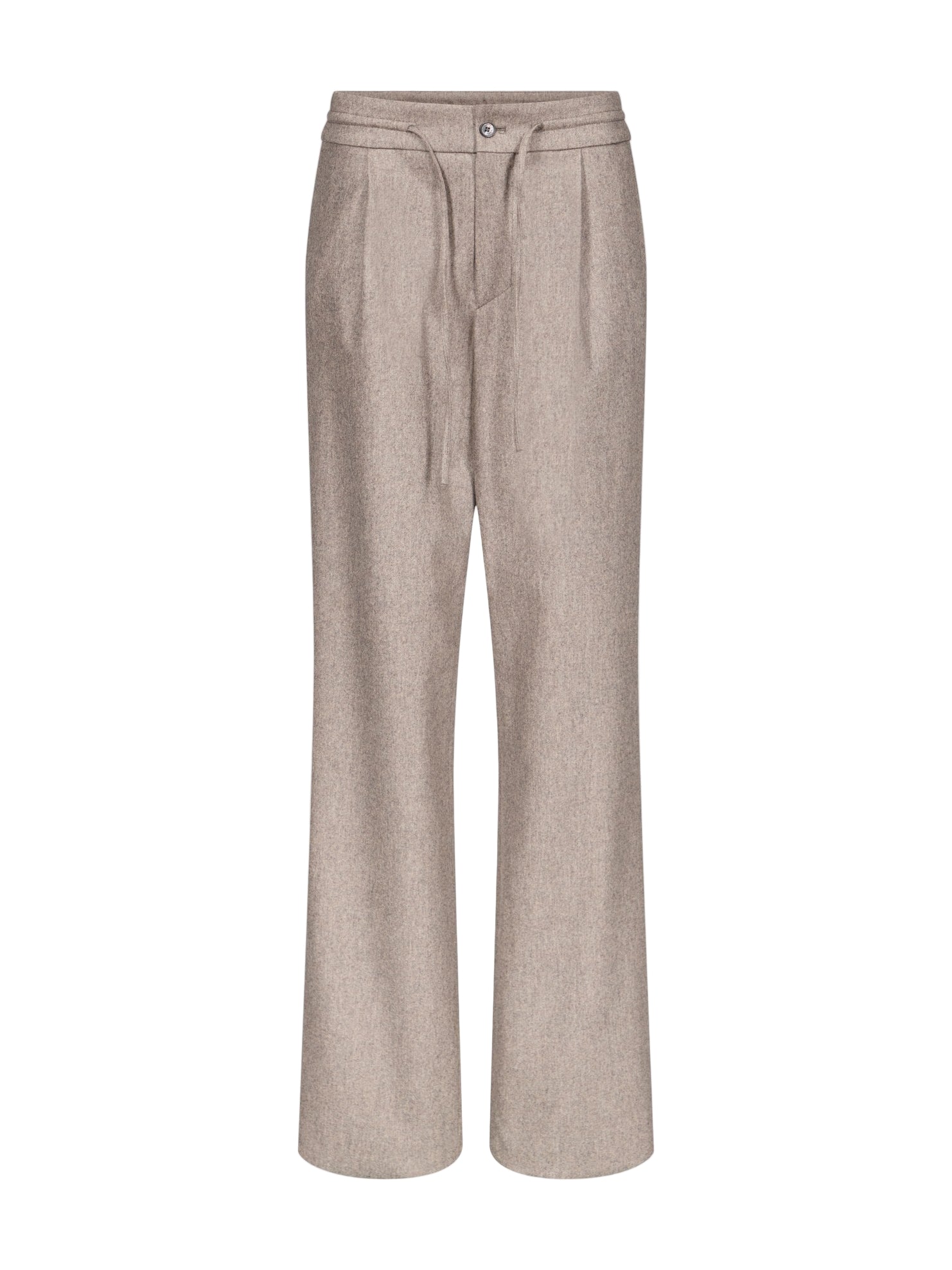 Beige pants on a light gray background