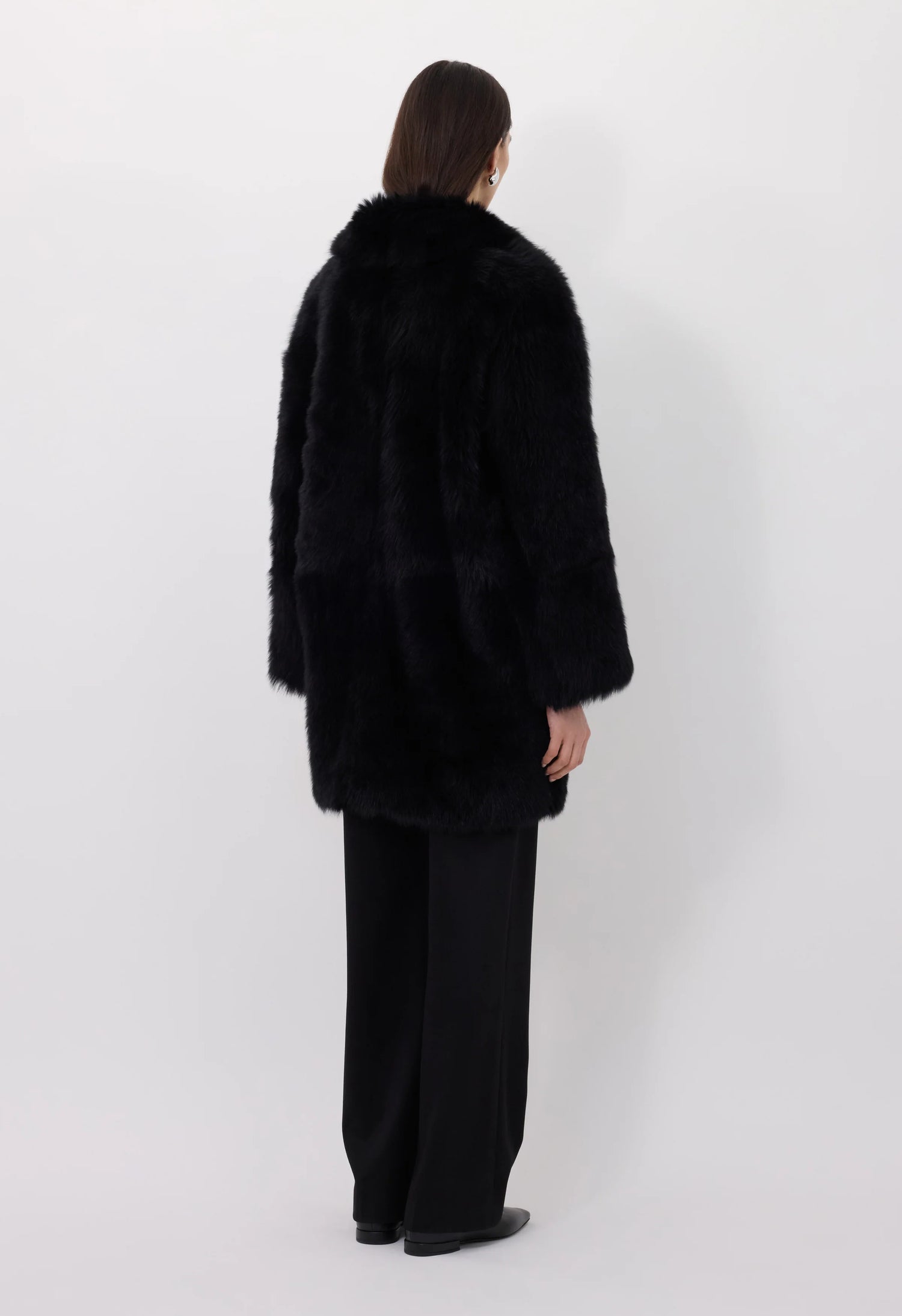 Ruben lamb fur coat, black