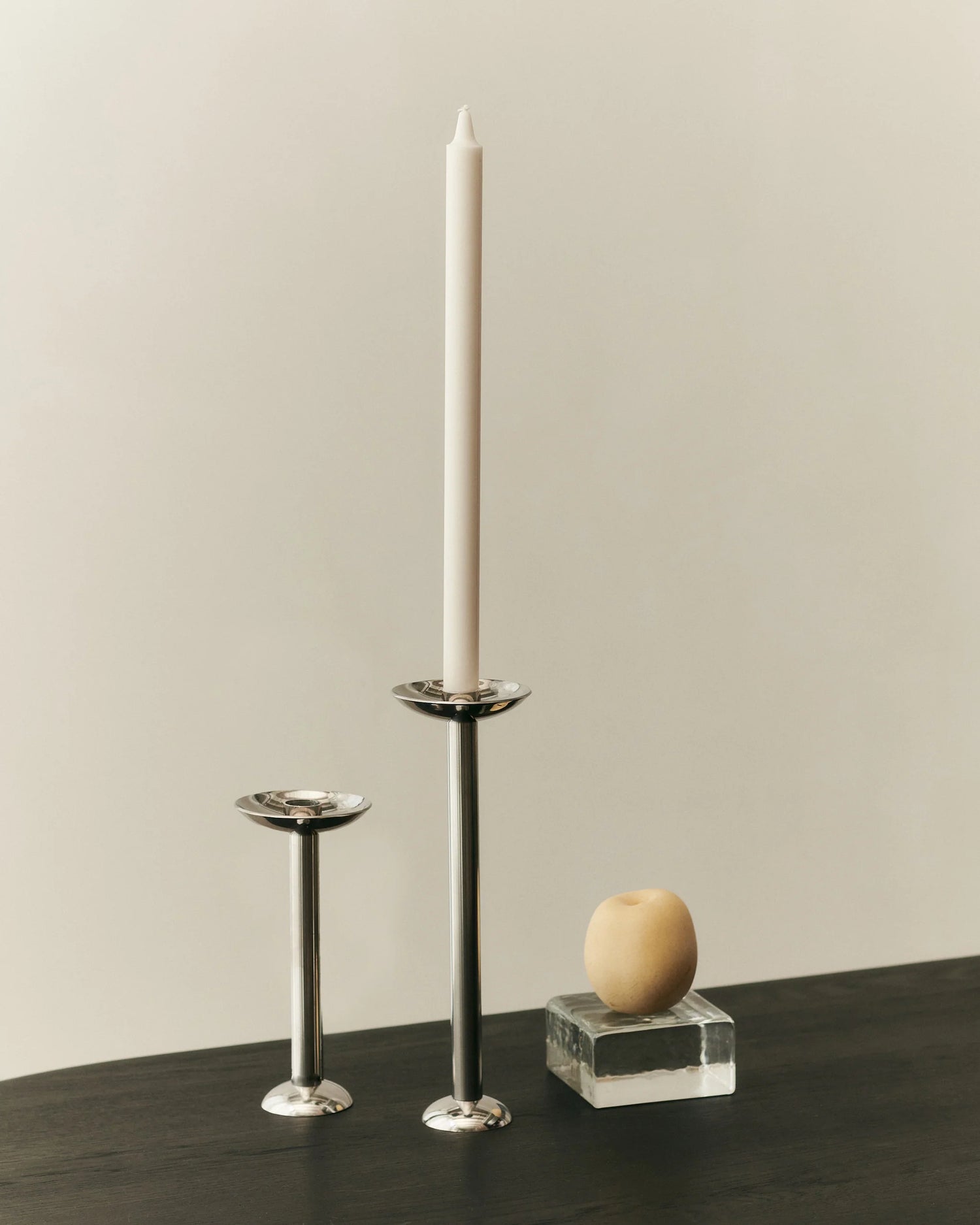 Metal champagne candle holder, low