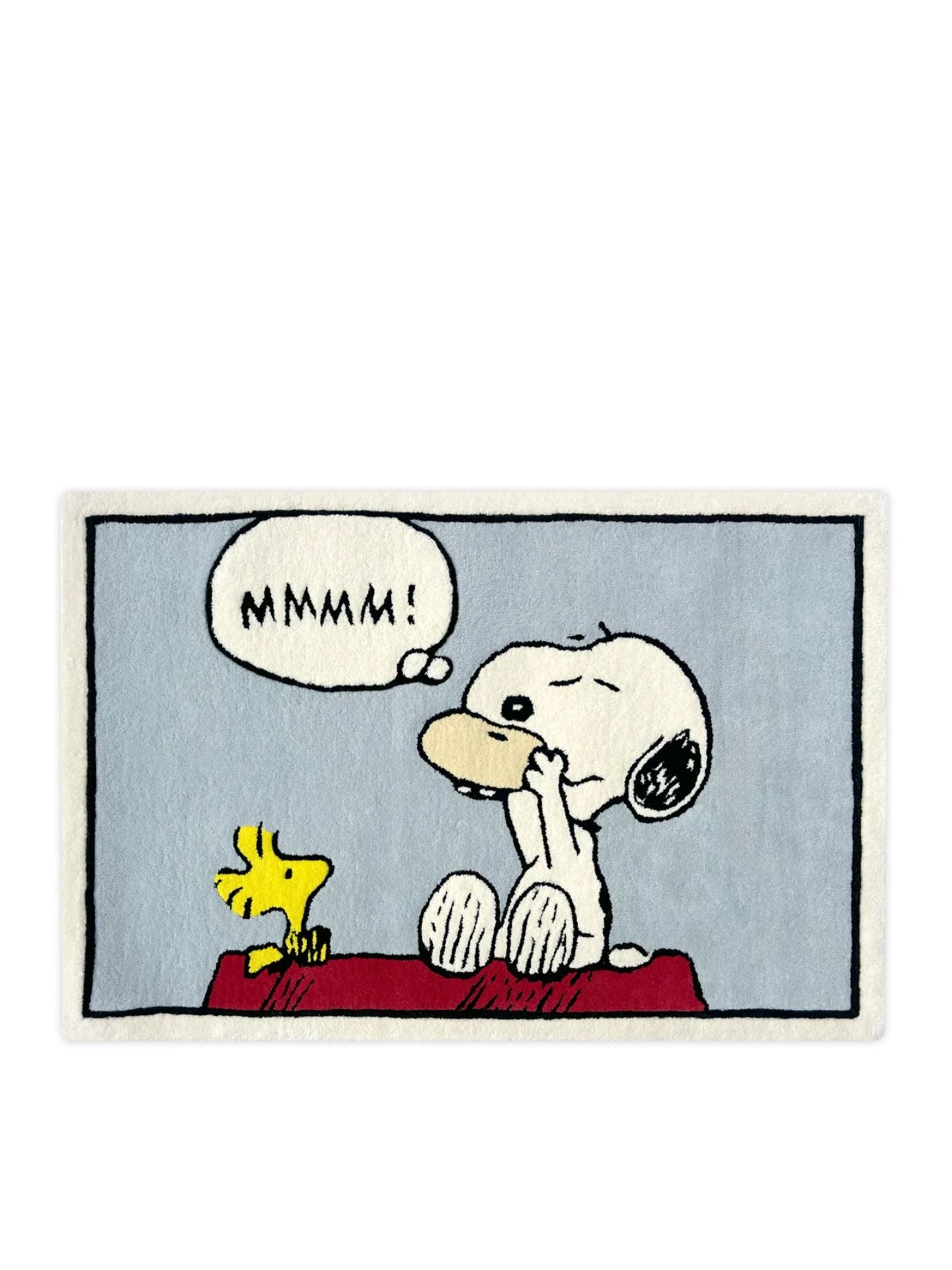 Rug with Snoopy and Woodstock design on a white background