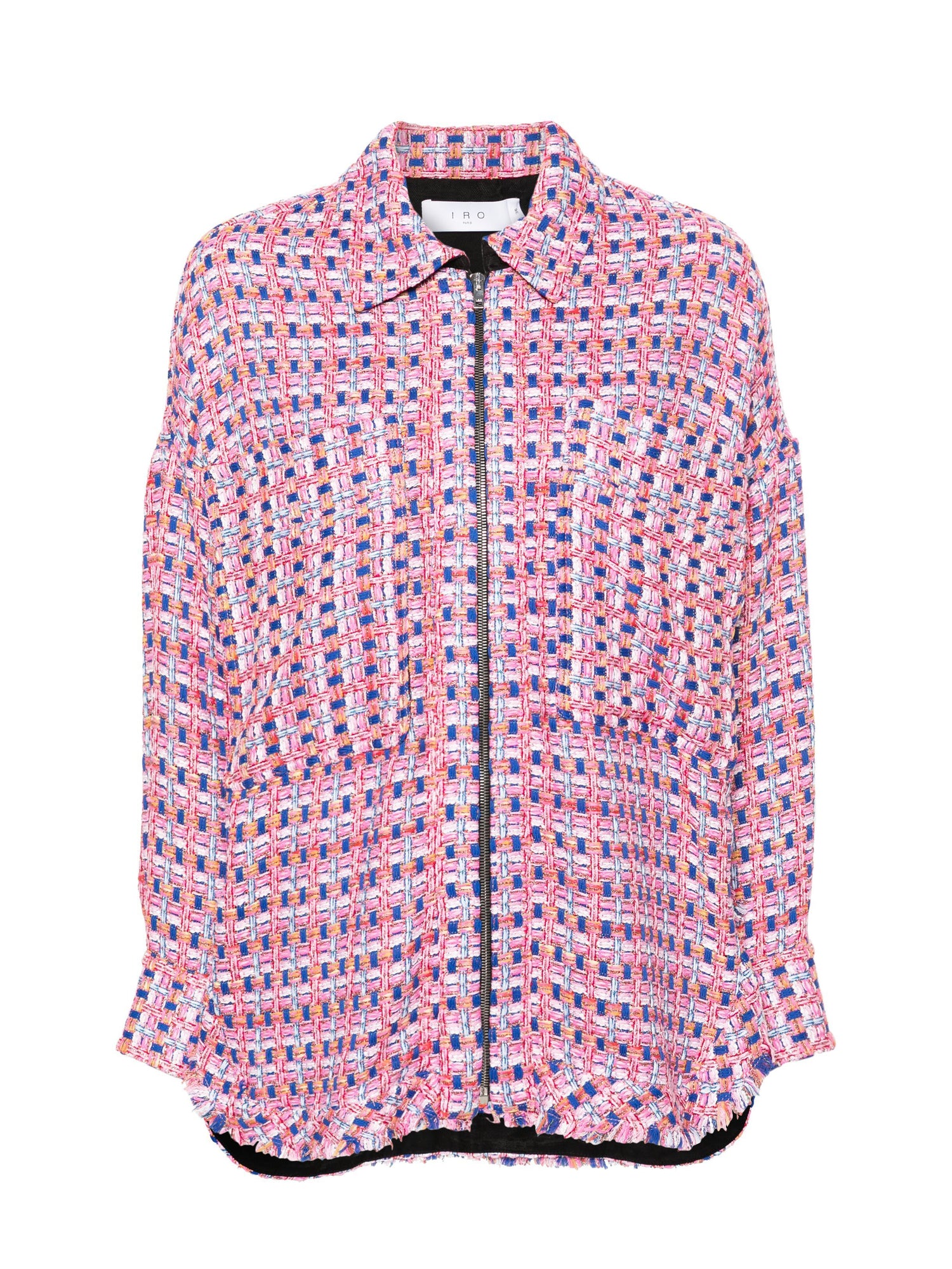 MIZUKI tweed overshirt, pink-blue