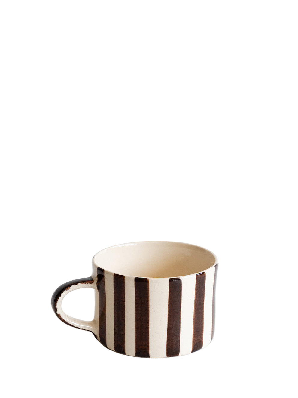 Candy stripe mug, chocolate brown