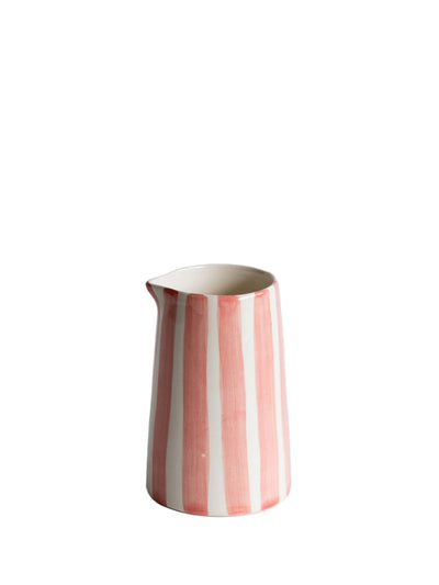 Candy stripe creamer, rose pink