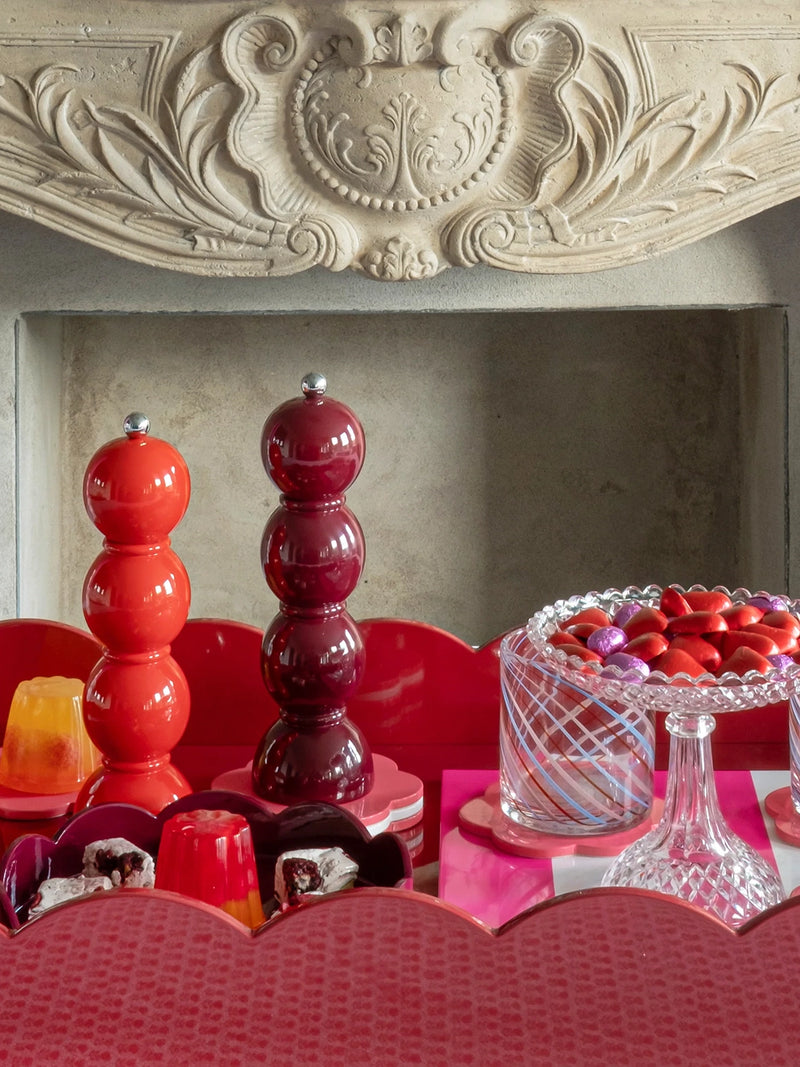 Bobbin salt & pepper mill, red (24cm)