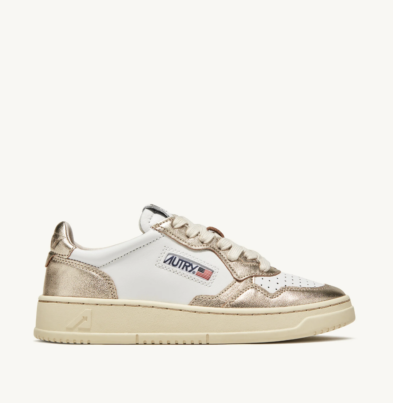 Medalist low sneakers, leather white-platinum