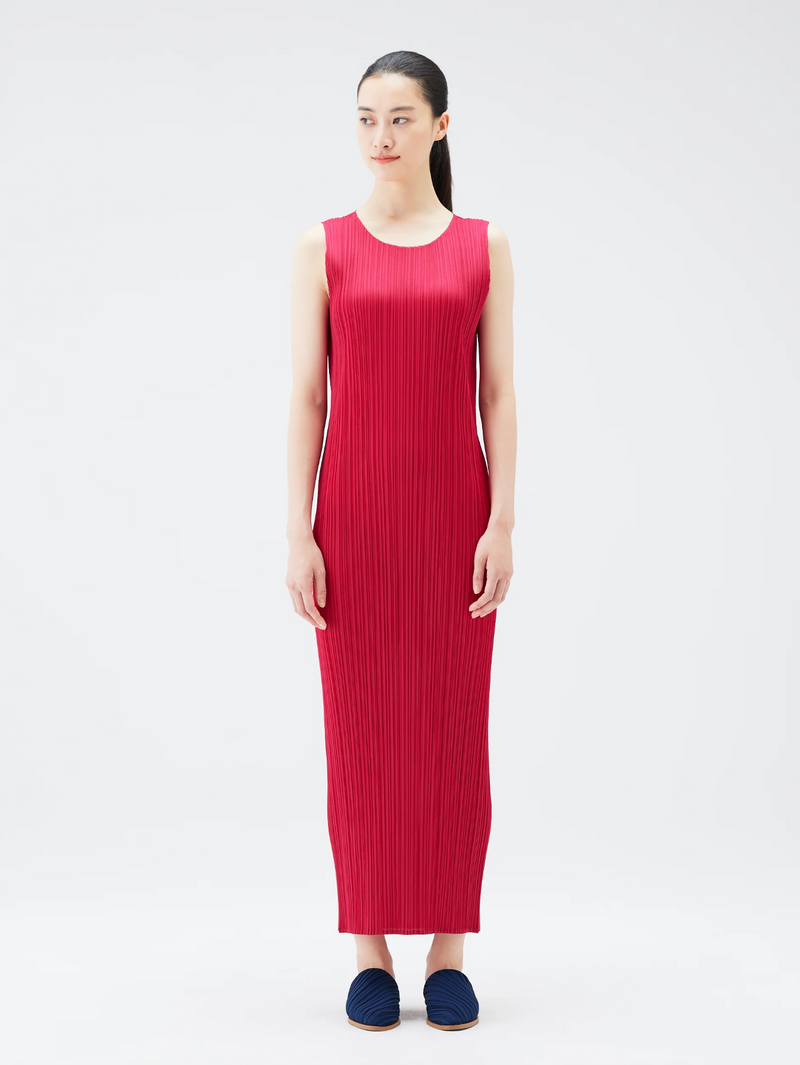 Sleeveless basics dress, carmine red
