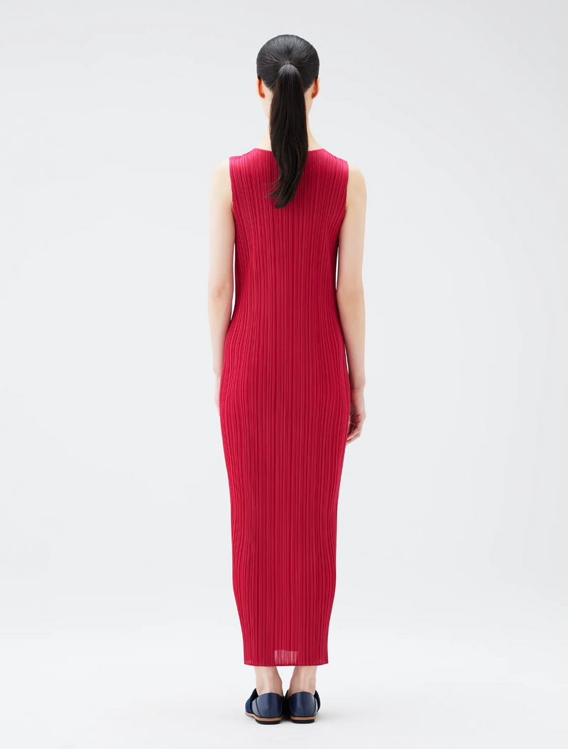 Sleeveless basics dress, carmine red
