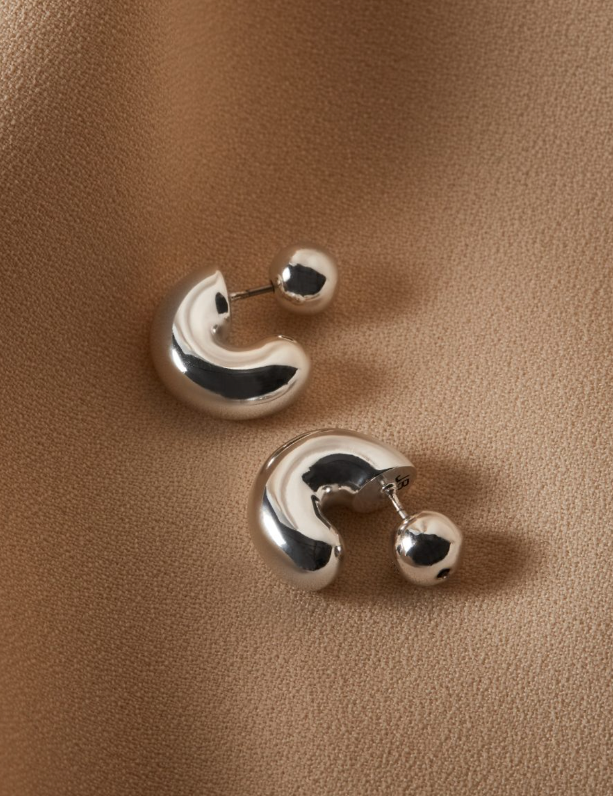 Tome medium hoop earrings, silver
